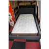 Image 1 : #52 GREY FABRIC SINGLE BEDFRAME W MATTRESS