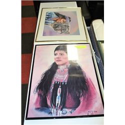 #54 2 NATIVE FRAMED PICTURES