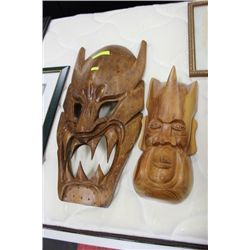PAIR OF WOODEN MASKS