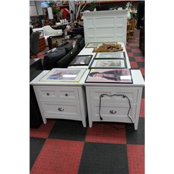 SHOWHOME WHITE SINGLE BEDFRAME W 2 NIGHT STANDS/