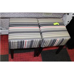#44 PAIR OF SHOWHOME STRIPED STOOLS