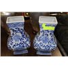 Image 1 : PAIR OF PORCELAIN BLUE & WHITE VASES
