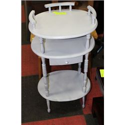 WHITE OVAL SIDE TABLE