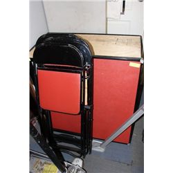 FOLDING TABLE WITH 4 CHAIRS