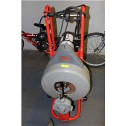 RIDGID K-750 DRAIN SNAKE ON CART, NEEDS CABLE