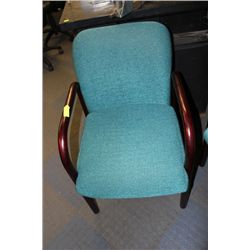 CHERRY WOOD GREEN OFFICE ARMCHAIR X6