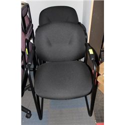 PAIR OF BLACK OFFICE ARMCHAIRS