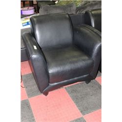 #9 SHOWHOME BLACK LEATHER ARMCHAIR X2