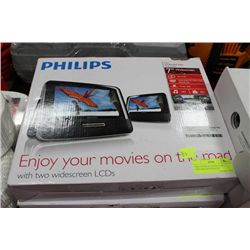 PHILLIPS DUAL SCREEN CAR / PORTABLE DVD PLAYER