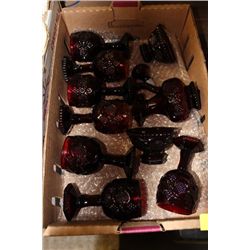 CRANBERRY GLASS GLASSWARE SET