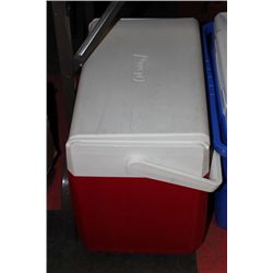 COLEMAN FLIP-LID 18" COOLER W/ THERMOS - RED