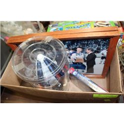 #48 BOX OF OILERS COLLECTIBLES INCLUDING VINTAGE