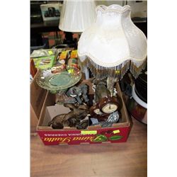 #41 5 PC ELEPHANT LAMP/CLOCK AND ORNAMENT