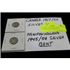 Image 1 : CANADA  '17 SILVER 5 CENT/ NFOUNDLND '45 SILVER 5C