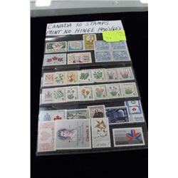 CANADA 30 MINT STAMPS, '50'S AND '60'S