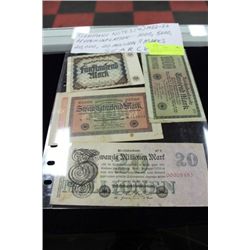 GERMANY 4 NOTES '22-'23, 1000, 5000, 20000,1000000