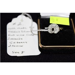 .925 ST SILVER RING W CZ SIZE 8