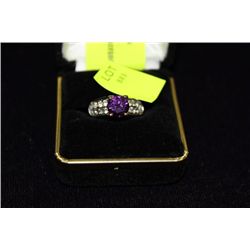 LADIES SIZE 9 LAB AMETHYST RING