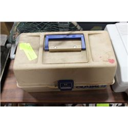 TACKLE BOX W CONTENTS AND FISHING NET