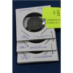 GERMAN SWASTICA 1940 THRU 42 COINS X 3