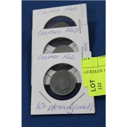 GERMAN 1 5 AND 10 PF NAZI COINS