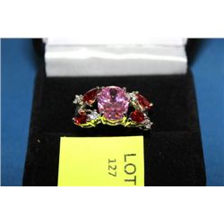LADIES LAB PINK TOPAZ RING ON CHOICE : SZ 9