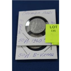GERMAN 1940 50 PF COINS X 2