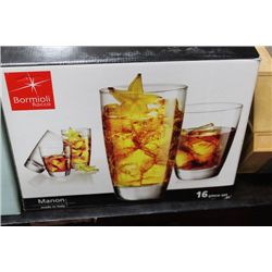 16 PC DRINKING GLASS SET