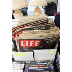 BOX OF VINTAGE LIFE MAGAZINES