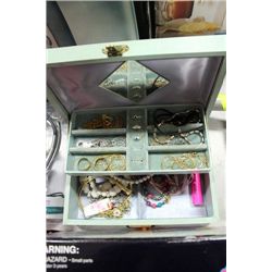 JEWELLERY BOX W/ FASHION JEWELLERY
