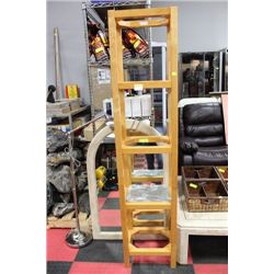 #3 NARROW GLASS AND WOOD SHELF