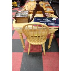 WOOD TABLE W 2 SIDECHAIRS