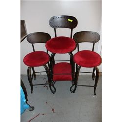 #17 3 STOOLS W OTTOMAN