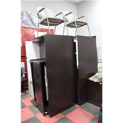 LARGE SECTION OF OFFICE DESKS, CREDENZA AND FILERS