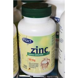 BOTTLE OF 100 ZINC TABLETS