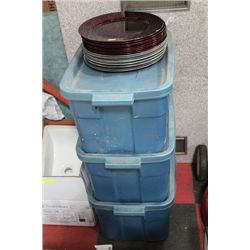 #22 3 TOTES OF ASST. PLATES
