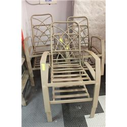 6 PATIO CHAIRS NO CUSHIONS