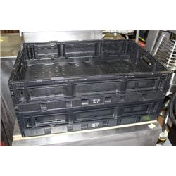 PAIR OF  BLACK COLLAPSIBLE DISH TRAYS