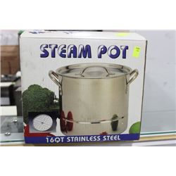 16 QT ST STEEL STEAM POT