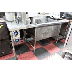 STAINLESS STEEL DOUBLE SINK W/ FAUCET