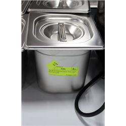 ME-06 STAINLESS STEEL FOOD PAN 1/4 6" DEEP W/ LIDS