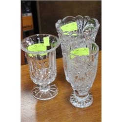CRYSTAL VASES X3