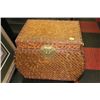 Image 1 : WICKER AND WOOD STORAGE CHEST