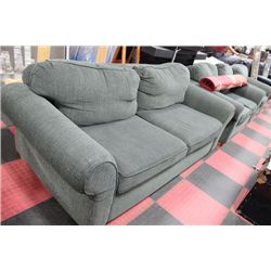 3 PC GREEN FABRIC SOFA/LOVE SEAT AND CHAIR