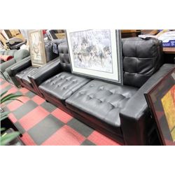 NEW BLACK LEATHER DESIGNER SOFA NAD LOVE SEAT