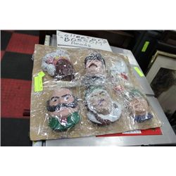 COLLECTION OF 6 BOSSOM HEADS