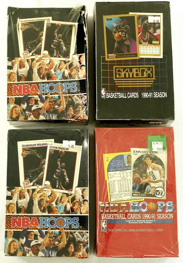Lot Of 4 Factory Sealed Boxes Of Basketball Cards With 1990 91