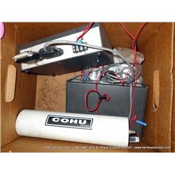 BOX: MISCELLANEOUS ELECTRONICS, CAMERA, SWITCHES (print sequence:) 59058