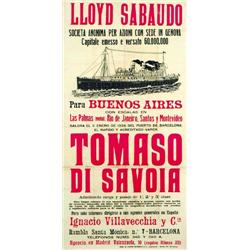 LLOYD'S SABAUDO PARA BUENOS AIRES. TOMASO DI SAVOIA....