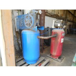 QUINCY 5HP MODEL 253D80VCC000 65 AIR COMPRESSOR, S/N 20051216-0136, W/60 GAL STORAGE TANK